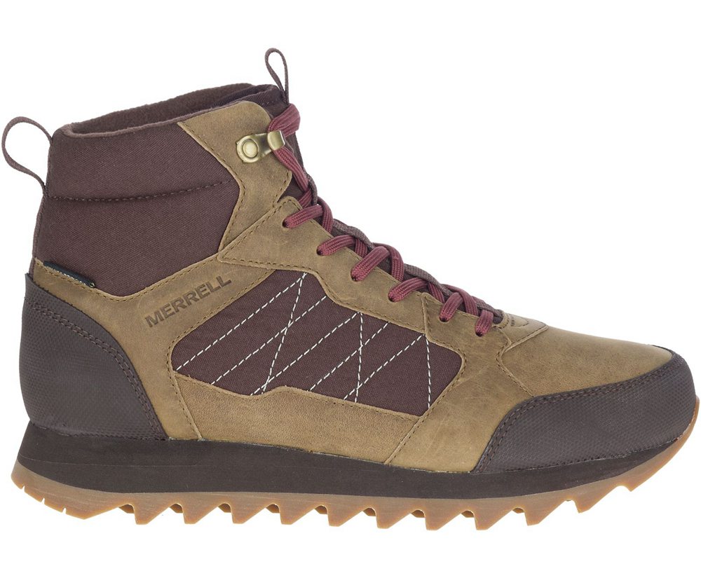 Merrell Boots Brown - Alpine Mid Polar Waterproof - Mens 97SURVWXE